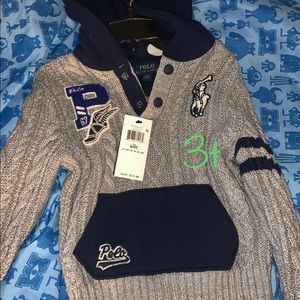 Kids polo cable knit sweater
